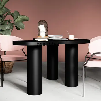 Стол в скандинавском стиле, стол из массива дерева, изогнутый креативный компьютерный стол Home Single