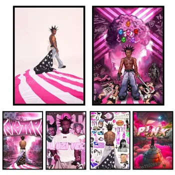 Рэпер Lil Uzi Vert Розовая Лента Плакат Бумажный Принт Домашняя Гостиная Вход В Спальню Бар Ресторан Кафе Художественная Роспись Украшения