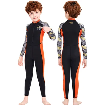 Детские купальники, костюм из лайкры, защита от сыпи, гидрокостюм толщиной 1 мм, одежда для серфинга для девочек и мальчиков, цельные купальники, купальник для подводного плавания