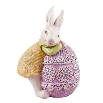 Пасхальный кролик, украшение детской комнаты, Милый кролик из смолы, украшение гостиной, Украшение рабочего стола, Креативный подарок для рукоделия