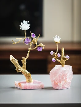 Розовая столешница из лонжерона с открытыми украшениями для офиса, гостиной, подарков на елку