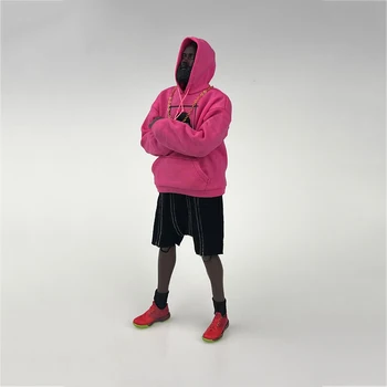 CCN9001, комплект мужской одежды для солдат 1/9, Трендовый Розовый пуловер с принтом, Черные шорты свободного кроя, Ожерелье, Аксессуары для фанатов