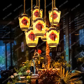 Китайский Креативный ресторан, Люстра, Бар, Персонализированный Магазин, Винный магазин в стиле Ретро Chateau Art, Декоративная лампа для бара в ресторане Hot Pot