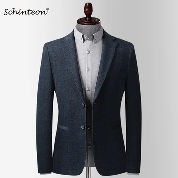 Осенне-зимний блейзер Schinteon, Приталенная верхняя одежда, элегантный повседневный высококачественный молодежный мужской костюм для вечеринки, новинка 2023 года.