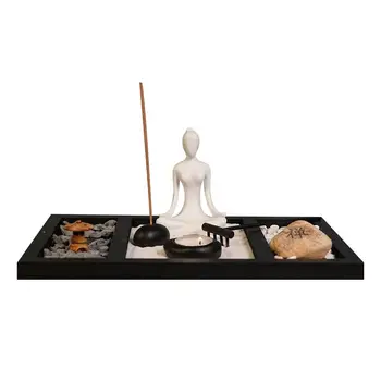 Сад Дзен для письменного стола с подставкой для благовоний, Аксессуары для медитации, декор, китайский орнамент для релаксации, украшения для полок, Йога