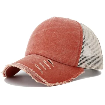 Летняя выстиранная винтажная бейсболка, женская регулируемая бейсболка, спортивная шляпа с дышащей сеткой, мужская простая уличная шляпа от солнца, шляпы для папы