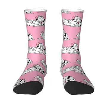 Модные Носки Good Night Dalmatian Qui Dort для мужчин и женщин, теплые спортивные носки с 3D-принтом, с рисунком собаки из мультфильма 