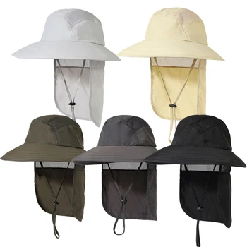Альпинистская шляпа, водонепроницаемая шляпа Boonie, рыболовная шляпа с полой занавеской, Регулируемый солнцезащитный козырек, Уличная шляпа, Устойчивая к ультрафиолетовому излучению, Защита от солнца