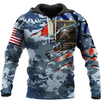 Военный камуфляжный костюм yk2 US Army Eagle Marine, ветеран, новомодный 3D принт, уличная одежда для мужчин / женщин, пуловер, куртка, толстовки
