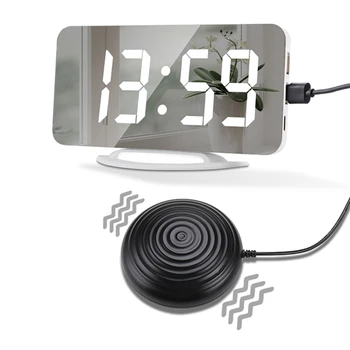 Светодиодный вибрационный будильник, прикроватные светящиеся часы с отключением звука для глухих и слабослышащих передышек