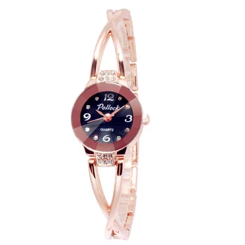 2023 Новые женские часы с американским металлическим браслетом из горного хрусталя, студенческие женские часы