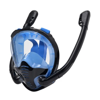 Маска для подводного плавания на все лицо с противотуманными салфетками, маска для подводного плавания с панорамным видом на 180 градусов в формате HD, сухой набор для защиты от протечек для взрослых, детей