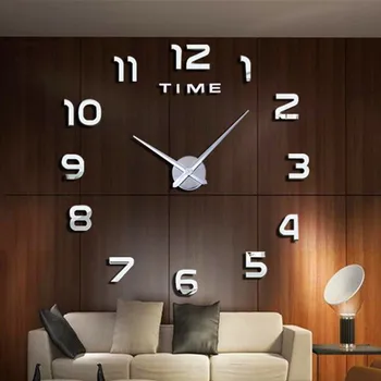 2023 Современный дизайн, Большие настенные часы, 3D Кварцевые часы своими руками, Модные часы, Акриловые зеркальные наклейки, декор для дома в гостиной, Horloge