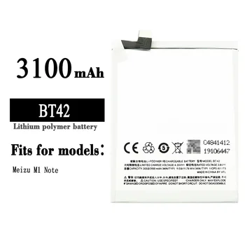 100% Оригинальная Высококачественная Сменная Батарея Для Мобильного Телефона Meizu M1 Note BT42 3100mAh, Встроенные Новые Литиевые Батареи
