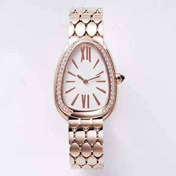 Кварцевые часы Goddess Watch со змеиным бриллиантом, водонепроницаемые модные часы элитного бренда с топовым механизмом.
