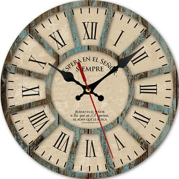 Самые продаваемые винтажные часы Украшение семейной гостиной спальни Круглые настенные часы Европейские креативные деревянные часы