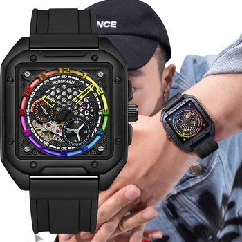 Mark Trendy Rainbow Мужские высококачественные многофункциональные механические часы с маховиком, полностью автоматические Уличные спортивные Легкие Роскошные часы