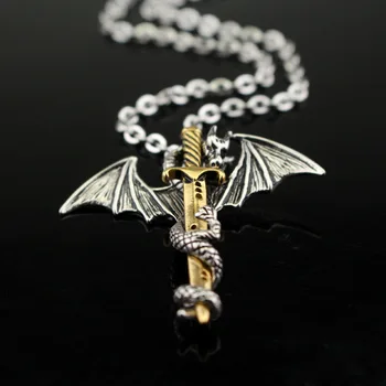 ожерелье с золотым мечом Для женщин, ожерелье-ошейник с позолоченным кинжалом из нержавеющей стали, готический свадебный подарок в стиле эмо