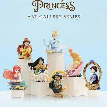 Серия Disney Princess Art Gallery Мультяшные Аниме Фигурки Коллекционные Куклы Игрушки Милые Украшения Рабочего Стола Орнамент Подарки На День Рождения