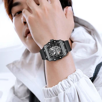 Внешняя торговля прямые продажи производителей мужские часы мужские светящиеся водонепроницаемые кварцевые часы Tiktok форма винной бочки новая