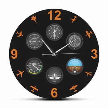 Настенные часы для авиационных приборов, современный дизайн, летный прибор с настенными часами для самолетов, декор домашнего бара, подарок пилота-авиатора