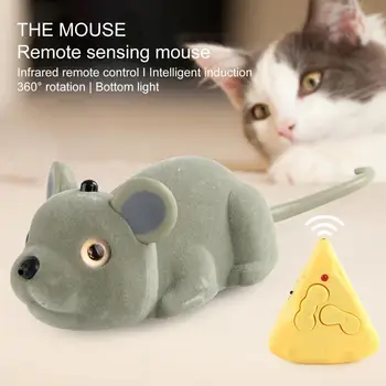 1 комплект Игрушка для кошек Беспроводной пульт дистанционного управления Забавная Имитационная игрушка-мышь Интеллектуальный датчик Интерактивная игрушка для домашних животных
