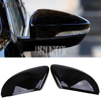 2 х ABS Ярко-черных сменных чехла для боковых зеркал заднего вида для Volkswagen VW EOS Passat CC Magotan Beatle Jetta