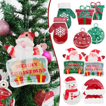 Рождественский пакет для конфет Пластиковые Самоуплотняющиеся пакеты Подарочные пакеты Пакеты для упаковки печенья и закусок Украшения для Рождественской елки Принадлежности для новогодних вечеринок