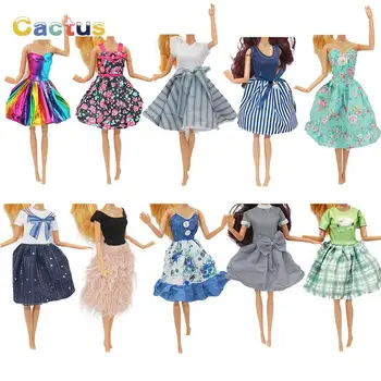 Платье для миниатюрных кукол в кукольном домике из 1 шт./Короткая юбка / блузка, летняя одежда, одежда для кукол 30 см, модная одежда