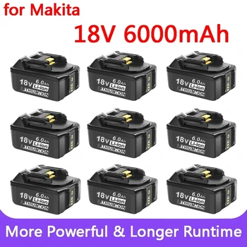 Makita 18V Battery 6000mAh Аккумуляторная Батарея для Электроинструментов 18V makita со светодиодной Литий-ионной Заменой LXT BL1860B BL1860 BL1850
