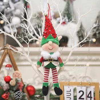 Рождественская Елка Подвесные Подвески Зеленый Эльф Navidad 2023 Куклы-Ангелы Рождественские Украшения для Дома Новый Год 2024 Подарки Natal Noel Deco