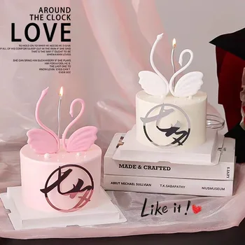 Украшение торта ко Дню Святого Валентина, Орнамент из белых/черных лебедей, Признание пары, День рождения Богини, Свадебные украшения для церемонии