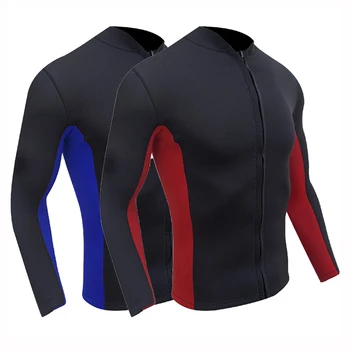 Куртка для дайвинга из неопрена толщиной 2 мм, мужская куртка с разрезом для подводного плавания, серфинга, на молнии спереди, для плавания, Солнцезащитный крем, для водных видов спорта, Топ для дайвинга 2023 г.