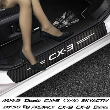 Защитная Наклейка На Порог Автомобиля, Пороговые Накладки для Mazda CX5 CX3 CX7 CX8 CX9 BT50 Skyactiv MX5 MX30 CX30 CX60 RX7 RX8 Axela