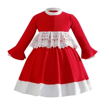 Красное рождественское платье для маленьких девочек, платье Санта-Клауса, красное рождественское кружевное платье для девочек, платье без рукавов, платья для малышей