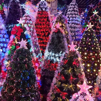 45 см Красочная волоконно-оптическая светящаяся Рождественская елка Веселые Рождественские украшения для дома Рождественские украшения Подарки для детей 2023 Noel Реквизит