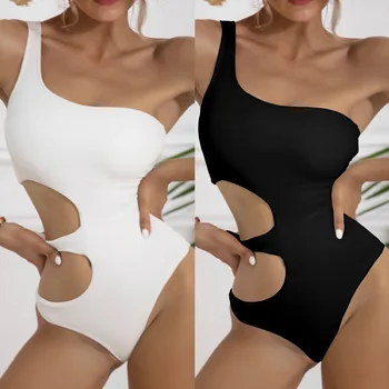2022 Европейский и американский цельный купальник-бикини на шнуровке из специальной ткани, горячая распродажа купальников для женщин