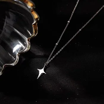 Асимметричное ожерелье с подвеской в виде звезды и креста, Модное ожерелье-цепочка для ключиц, ювелирные изделия, Простые Крошечные цепочки-чокеры, ожерелья, Ювелирные изделия в подарок