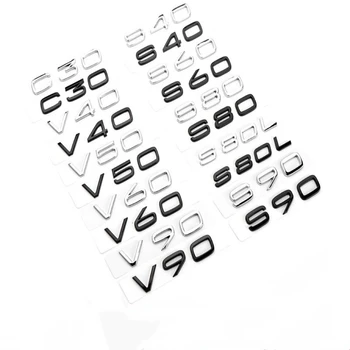 ABS Задний Багажник Буквы Логотип 3D Эмблема Значок Наклейки Для Volvo C30 V40 V60 V90 S40 S60 S80 S90 S80L XC40 XC60 XC90 AWD T4 T5 T6