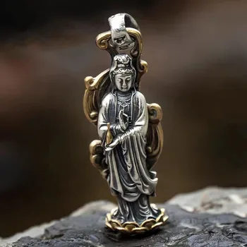 Классическая Статуя Будды Авалокитешвары Кулон Ожерелье Мужчины Женщины Буддийское Богатство Счастливые Украшения Подарок на Годовщину
