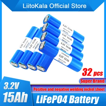 32шт LiitoKala 3.2V15Ah 33140 lifepo4 литиевая батарея 15000mAh diy 12v 24v Высокой мощности e bike e-scooter электроинструмент Аккумуляторная батарея