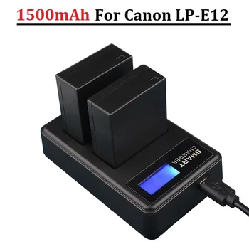 Оригинальный Аккумулятор Камеры 1500 мАч LP-E12 LPE12 LP E12 со Светодиодным USB-Зарядным устройством для Canon M 100D Kiss X7 Rebel SL1 EOS M10 EOS M50 DSLR