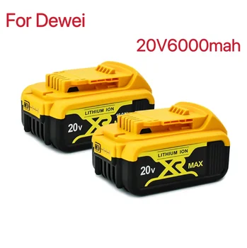 Para Dewei 18V 6.0Ah bateria recarregável ferramenta elétrica com LED de lítio-ion substituição DCB205 DCB204-2 20V DCB206