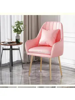 Легкое роскошное кресло со спинкой для спальни Instagram для девочек, табурет для макияжа, скандинавский комод, простое современное кресло для маникюра