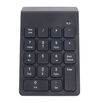 Беспроводная цифровая клавиатура черного цвета с питанием от аккумулятора, простое подключение, 18 клавиш, цифровая клавиатура с быстрым откликом, легкая и компактная для ведения бухгалтерского учета.