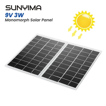 2шт SUNYIMA 9V3W Монокристаллическая Солнечная Панель Из Закаленного Стекла 106*174 мм Фотоэлектрический элемент