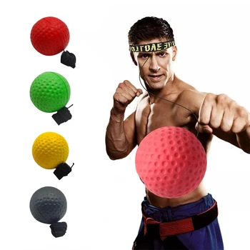 Боксерские скоростные мячи с креплением на голову PU Punch Ball для ММА Санда Муай Тай Тренировка реакции рук и глаз Домашний мешок с песком для фитнеса Оборудование для бокса