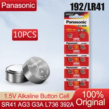 10ШТ Panasonic LR41 192 SR41 AG3 G3A L736 192 392A 1,5 В Кнопочная Ячейка Для Монет Для Игрушек Календарь Калькулятор Весы Батарейки Для Часов LR41