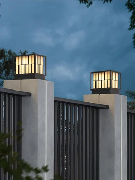 Головной светильник солнечной колонки Наружный Водонепроницаемый светильник для колонны из искусственного мрамора, настенный светильник для двери во внутренний двор