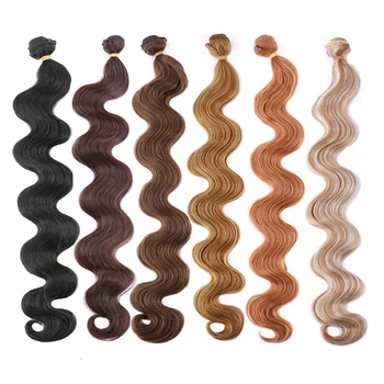 Пучки синтетических волос Body Wave длиной 26 дюймов, плетение из синтетических волос 613, Наращивание светлых волос в хвост